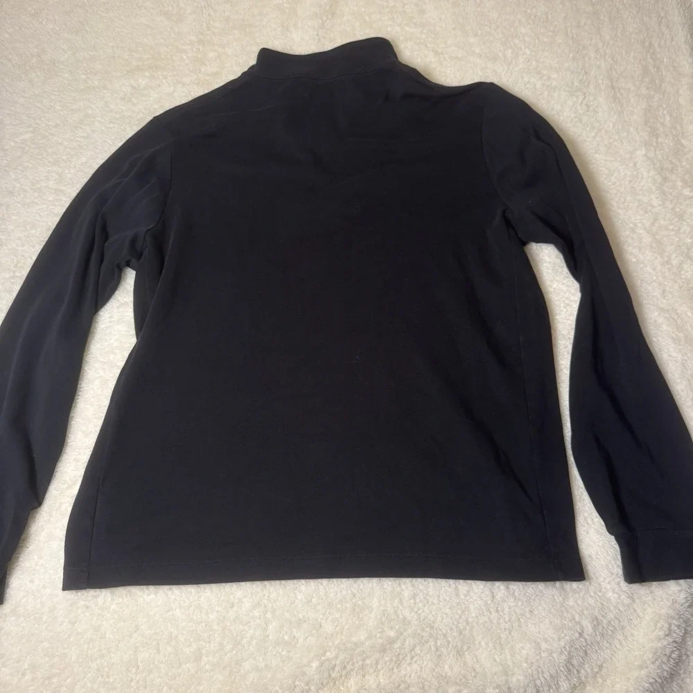 Polo Ralph Lauren 1/4 Zip Pullover Men's XL Black Pima Cotton Lightweight